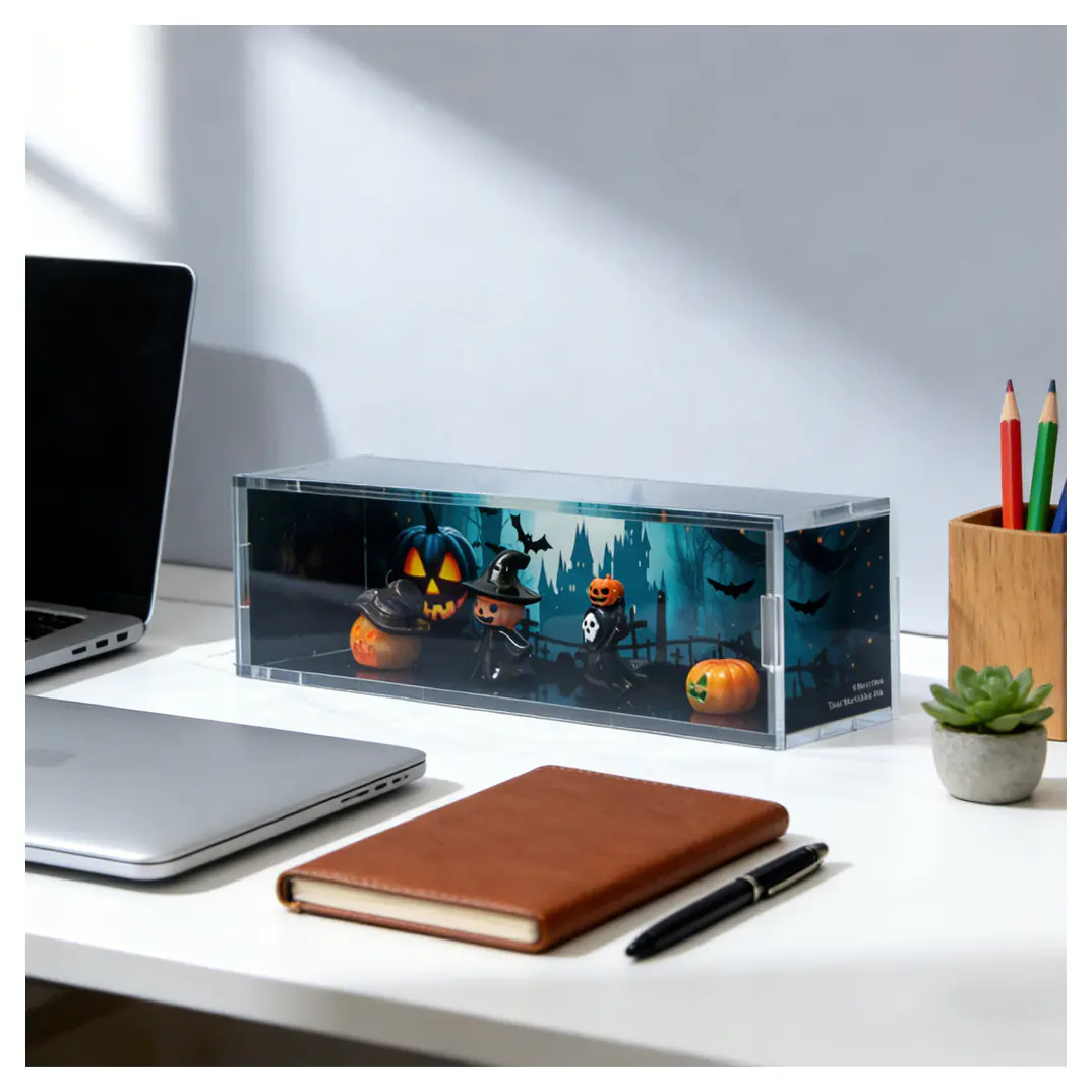 Themed Figure Mini Theater: Halloween Edition - Clear Office & Home Decor Display Box