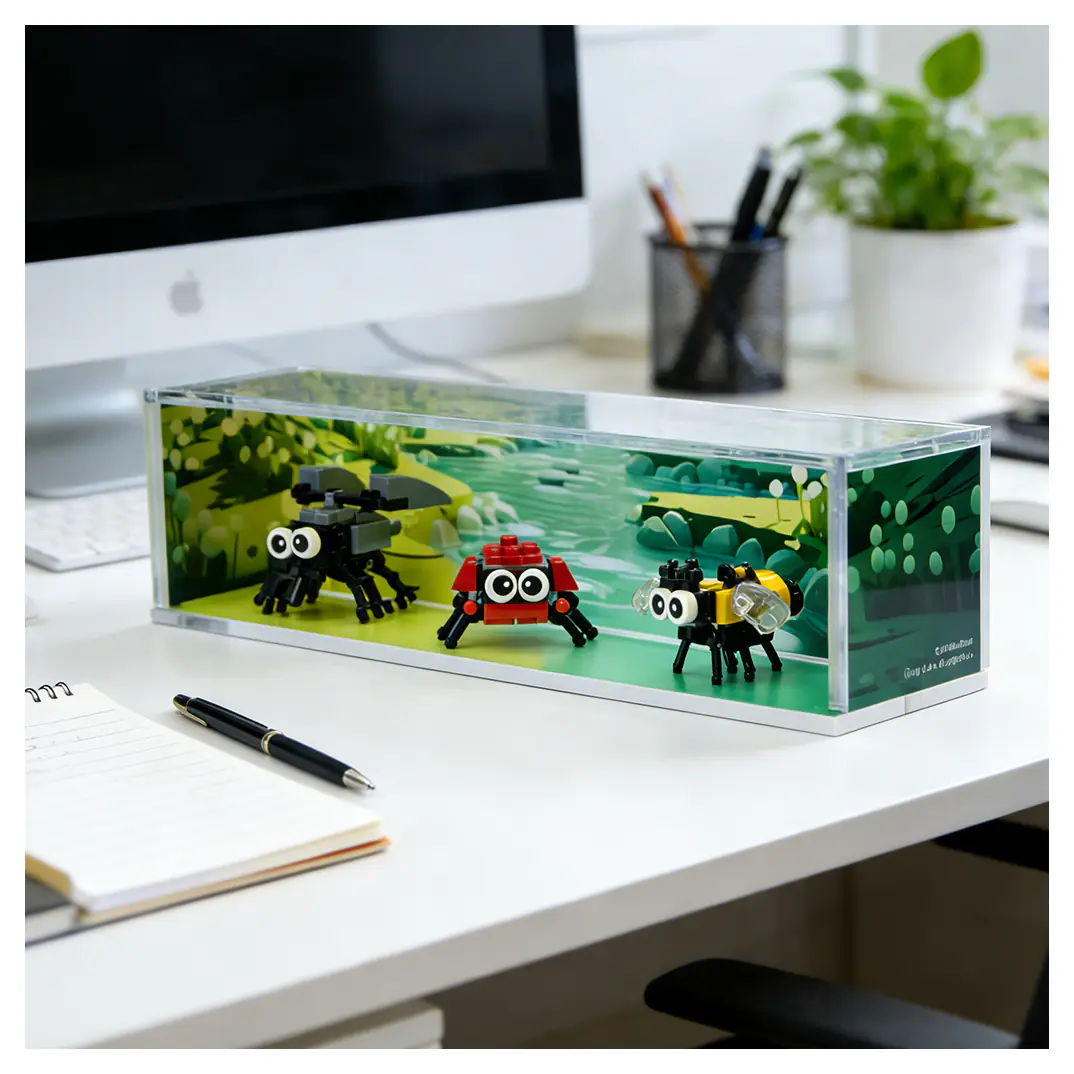 Themed Figure Mini Theater: Insect Edition - Clear Office & Home Decor Display Box