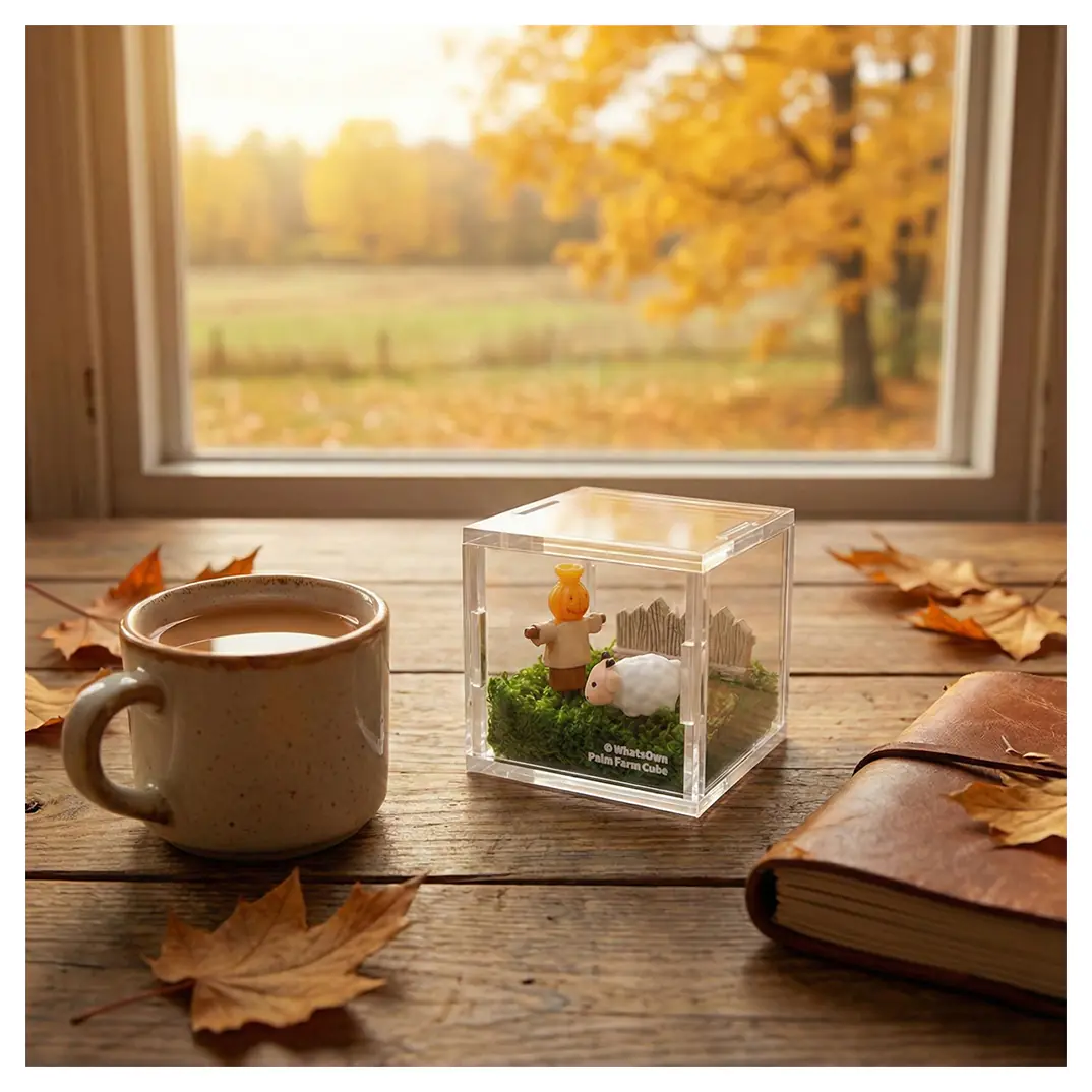 Palm Farm | Scarecrow & Lamb Cube - Clear Cube Decorative Display Box