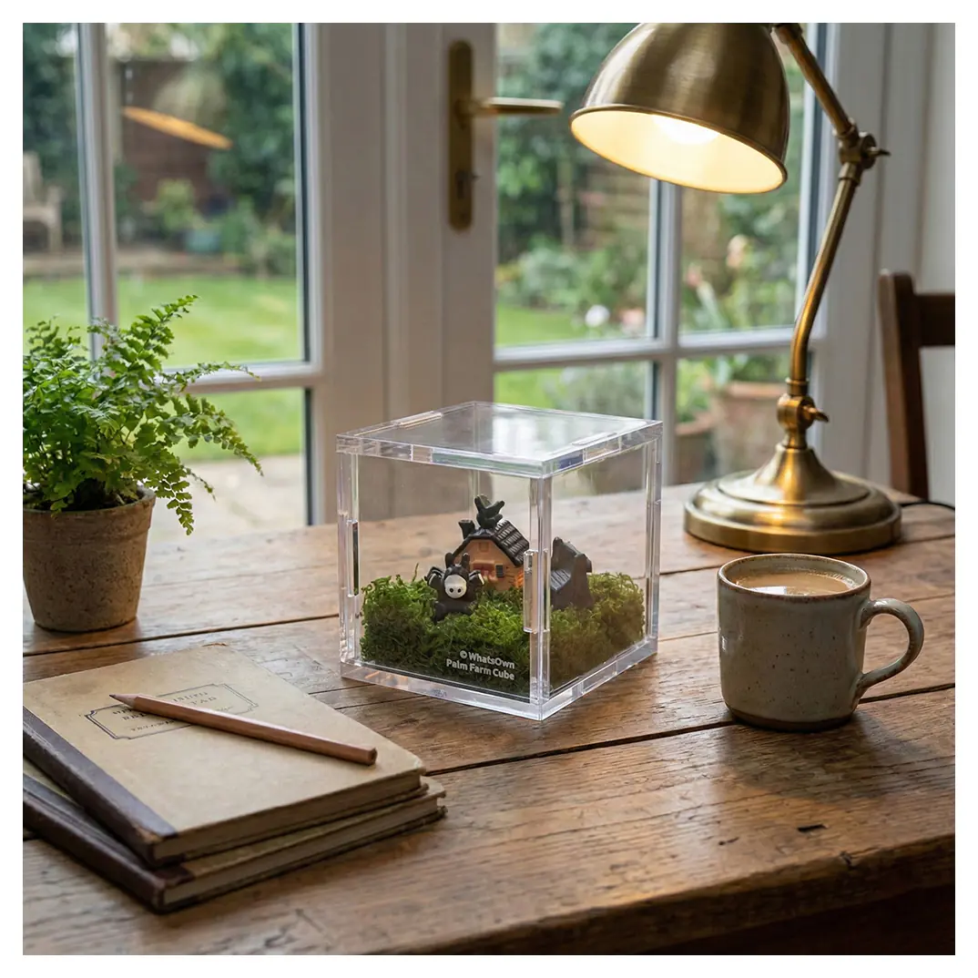 Palm Farm | Tiny Donkey Cube - Clear Cube Decorative Display Box